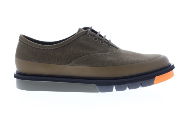 Camper Mateo K100184-001 Mens Green Canvas Low Top Lace Up Euro Sneakers Shoes Hot on Sale