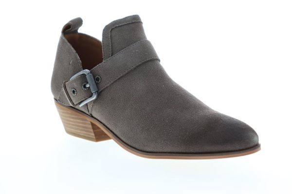 Frye Rubie Moto Slip On 70781 Womens Gray Suede Adjustable Strap Booties Boots Online now - Image 2