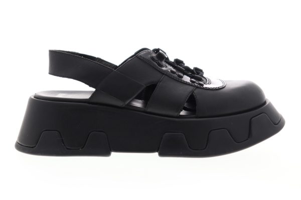 Camper Wilma Extrem K200259-005 Womens Black Leather Slingback Sandals Shoes Online now