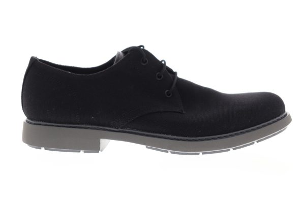 Camper Neuman K100221-003 Mens Black Canvas Low Top Plain Toe Oxfords Shoes Online Hot Sale