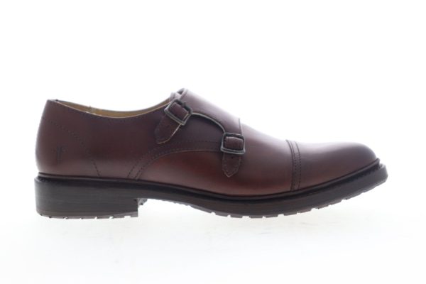 Frye James Lug Double Monk 74590 Womens Brown Leather Oxford Flats Shoes For Discount