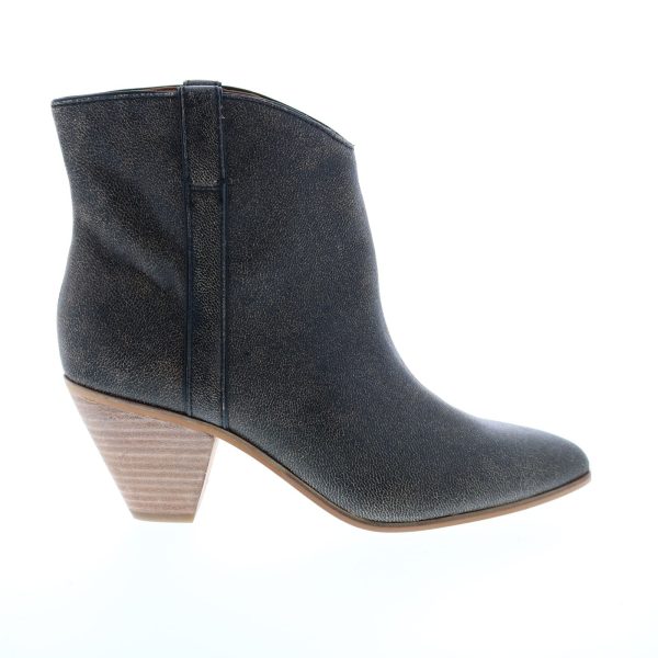 Frye Maley Pull Tab 70717 Womens Black Leather Slip On Booties Boots Online Sale