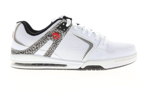 Osiris PXL 1331 374 Mens White Leather Lace Up Skate Sneakers Shoes Fashion