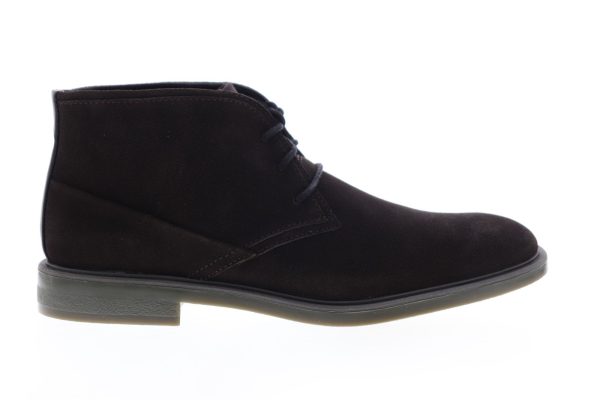 Calvin Klein Ulysses 34F0583-DBN Mens Brown Suede High Top Lace Up Chukkas Boots For Discount