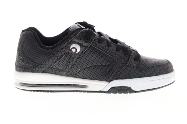 Osiris PXL 1331 2601 Mens Black Leather Lace Up Skate Sneakers Shoes Fashion