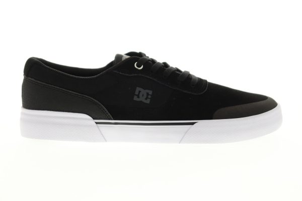 DC Switch Plus ADYS300566 Mens Black Suede Low Top Lace Up Skate Sneakers Shoes Fashion