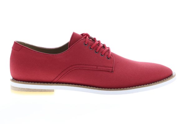 Calvin Klein Atlee Ballistic 34F0456-BDK Mens Red Canvas Plain Toe Oxfords Shoes Online now