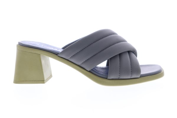 Camper Karolina K200100-005 Womens Gray Canvas Slip On Pumps Heels Shoes Online now