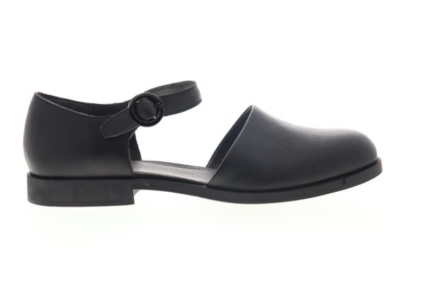 Camper Bowie K200307-001 Womens Black Leather Adjustable Strap Flats Shoes Online now