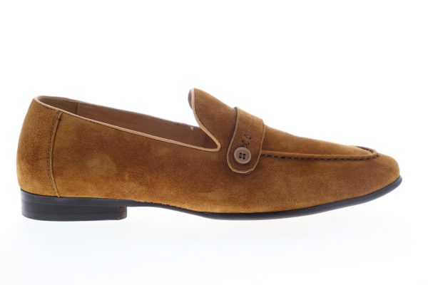 Robert Graham Norris RGS5139 Mens Brown Nubuck Leather Casual Loafers Shoes For Sale