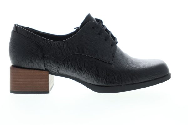 Camper Kobo K200480-001 Womens Black Leather Lace Up Pumps Heels Shoes Fashion