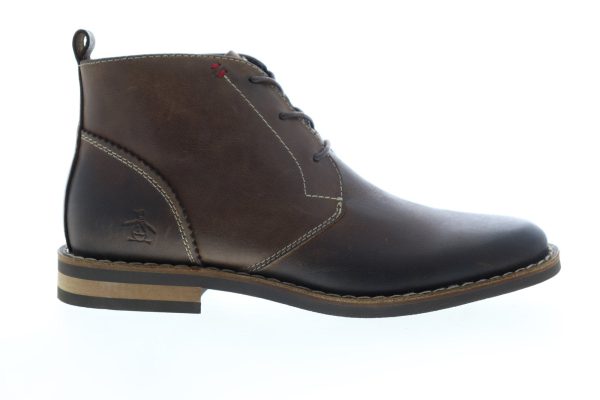 Original Penguin Hank OP OP100201M Mens Brown Leather Lace Up Chukkas Boots Online now
