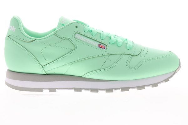 Reebok Classic Leather MU CN5382 Mens Green Lace Up Lifestyle Sneakers Shoes Hot on Sale