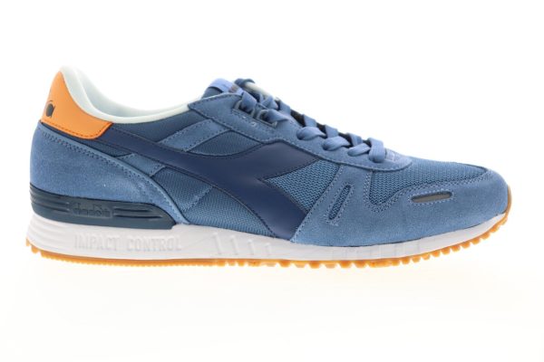 Diadora Titan II 158623-C7686 Mens Blue Suede Lace Up Lifestyle Sneakers Shoes Cheap