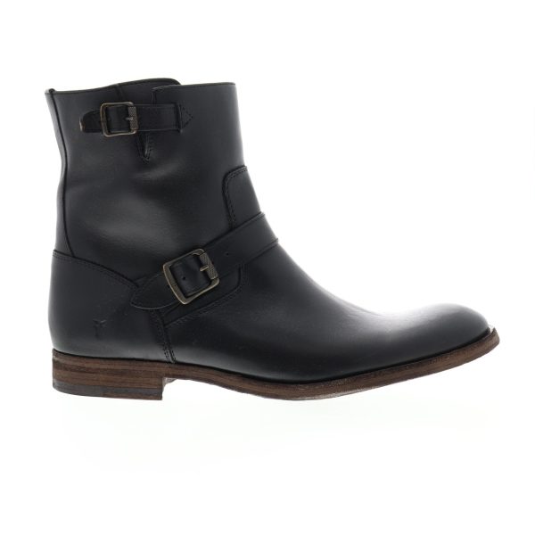 Frye Jacob Engineer 84183 Mens Black Leather Zipper Motorcycle Boots For Cheap