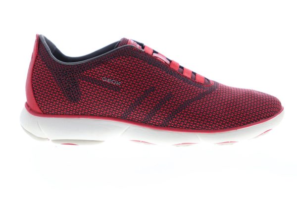 Geox U Nebula Mens Red Canvas Slip On Euro Sneakers Shoes For Sale