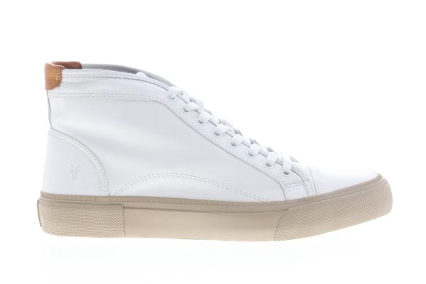 Frye Ludlow Cap Toe High 80254 Mens White Leather Lifestyle Sneakers Shoes For Sale
