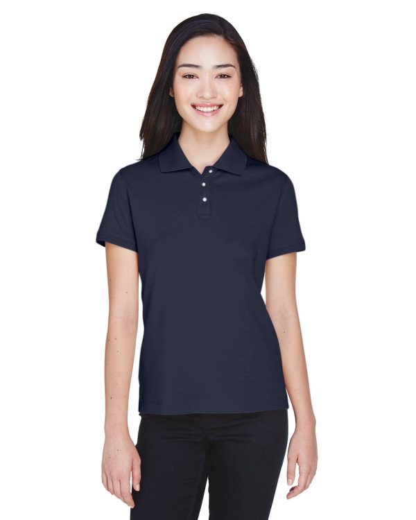 Devon & Jones Ladies Perfect Pima Interlock Polo Shirt | Navy Discount