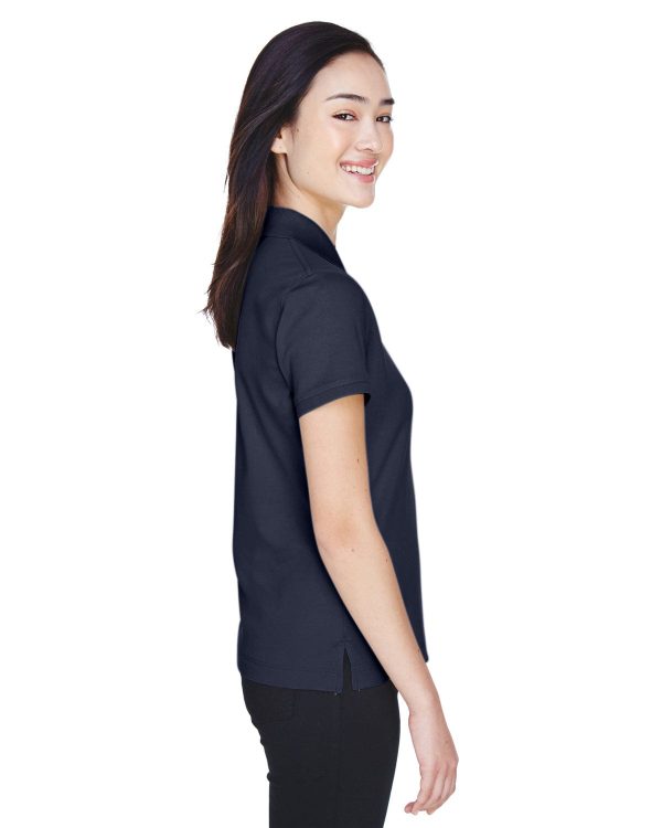 Devon & Jones Ladies Perfect Pima Interlock Polo Shirt | Navy Discount - Image 3