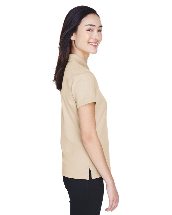Devon & Jones Ladies Perfect Pima Interlock Polo Shirt | Stone For Discount - Image 3