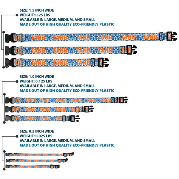 Plastic Clip Collar - Star Wars The Clone Wars Ahsoka TANO Text Waves White Blue Orange Sale - Image 3