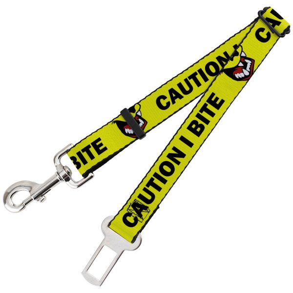 Dog Safety Seatbelt for Cars - Pet Quote CAUTION I BITE Dog Growl Yellow Black Discount